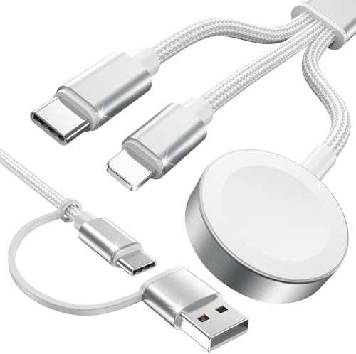 Versatile 3-in-2 USB C Charging Cable for Apple Watch and i Phone – 4 FT Multi-Device Fast Charger Compatible with Apple Watch Ultra/SE/10/9/8/7/6/5/4/3/2/1 & i Phone 16/15/14/Galaxy S23 – Lightweight Travel Essential for Efficient Power-Up Solutions