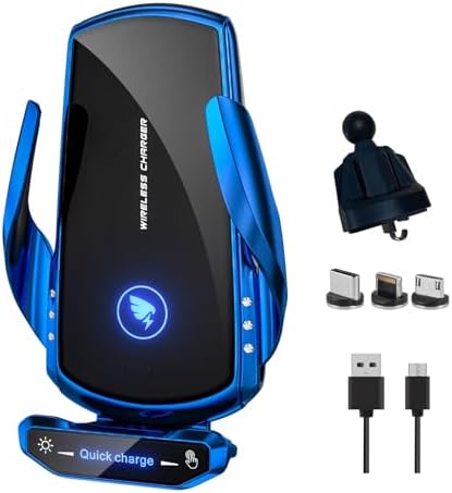 Revolutionary 15 W Fast Wireless Car Charger and Auto-Clamping Phone Holder for Android Smartphones – Sleek Black Design for Effortless Charging and Navigation While Driving – Ultimate Convenience in Automobile Accessories