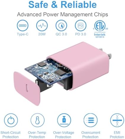 i Phone 16 Fast Charging Pack: 3 USB-C Blocks & 3 Durable 6 FT Cables for Ultimate Compatibility with i Phone 15, i Pad Pro, and Air Pods – Compact, Portable, and Reliable Power Solution for On-the-Go Users