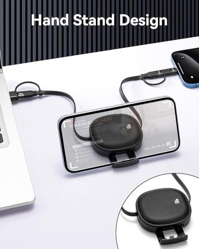 Versatile 5-in-1 Retractable USB Type C Charging Cable – 100 W Fast Charge, 2-Pack Multi-Connector Cord for i Phone, Samsung Galaxy, Mac Book & Tablets – Tangle-Free 3.86 ft Travel Cable with Enhanced Durability and Compatibility