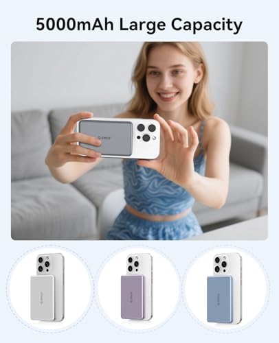 Ultra-Slim ORICO Kada Mag Safe 5000 m Ah Wireless Power Bank – Fast 20 W PD Charging with Type-C Cable – Essential Portable Charger for i Phone 12/13/14/15/16 Pro/Pro Max/Plus/Mini – Lightweight, Durable, and Magnetic Design for Effortless On-the-Go Power Solutions