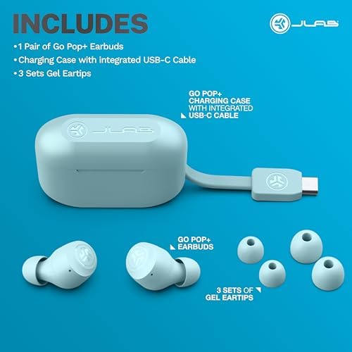 JLab Go Air Pop True Wireless Bluetooth Earbuds – Teal | IPX4 Sweat-Resistant for Active Lifestyles | Dual Connect Technology for Independent Listening | Bluetooth 5 for Effortless Pairing | Customizable Audio with 3 EQ Settings: Signature, Balanced, Bass Boost | Ultimate Comfort & Durability for On-the-Go Enthusiasts
