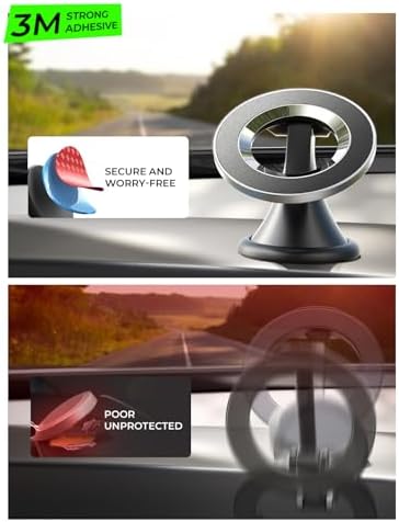 LISEN Primes Magnetic Phone Mount for Car Dash – 540° Rotating Mag Safe Holder for i Phone 12-16 Pro Max, Sleek Black Design for Enhanced Driving Safety and Convenience, Effortless One-Handed Operation and Secure Grip, Ideal Automobile Accessory