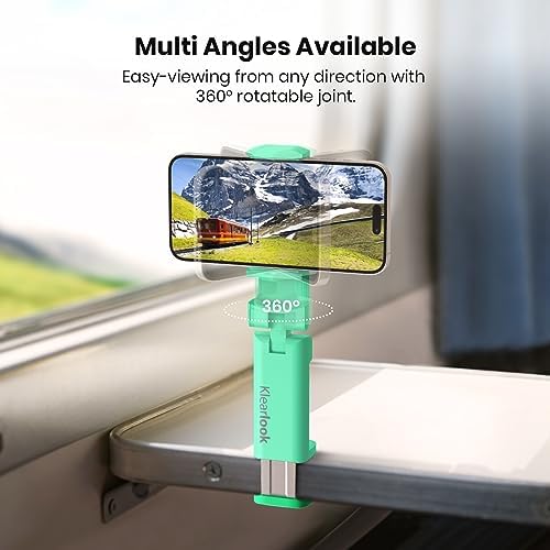 2 Pack Klearlook Universal Airplane Phone Holder – 360° Rotating Airplane Phone Mount for Travel, Desk & Flight Use | Handsfree Adjustable Phone Stand | Travel Essentials Accessories – Enhanced Compatibility and Speed