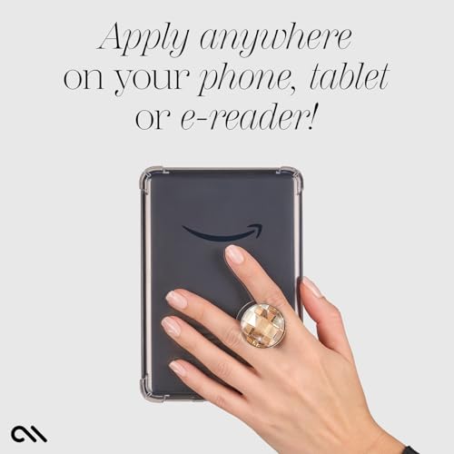 Case-Mate Minis – Cell Phone Stand/Grip – Suction Cup Cell Phone Holder [Removable for Wireless Charging] for iPhones, Android Smartphones, Kindles & More – Champagne Crystal – Enhanced Compatibility and Speed