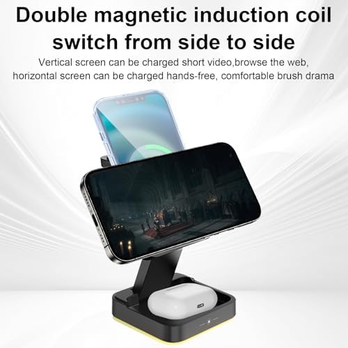 Ultimate 4-in-1 Wireless Charging Hub with 15 W Fast Charge – Magnetic, Portable Design for Phone, Watch, and Headset – Type-C Interface, Overcharge Safety, and Enhanced Device Compatibility