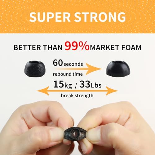 Ultimate Comfort Memory Foam Ear Tips for Apple Air Pods Pro 1 & 2 | Enhanced Noise Isolation & Secure Fit | 3 Large Pairs for Immersive Audio Experience | Perfect Replacement Earbud Accessories