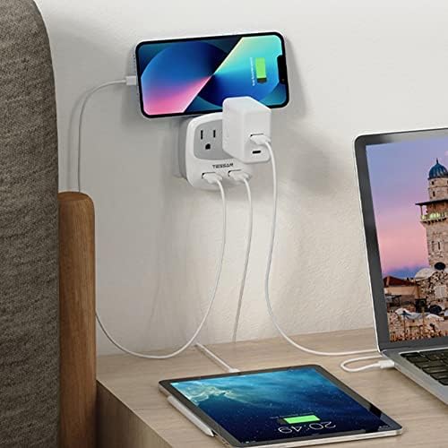 Ultimate TESSAN Type G UK Travel Plug Adapter with Dual USB Fast Charger Ports – Compact US to UK Power Converter for Effortless Global Connectivity in Scotland, London, Ireland, Kenya, Dubai & Qatar