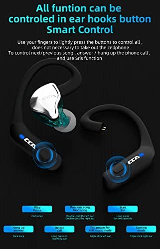 CCA BTX Bluetooth 5.2 IEM Adapter – Wireless Freedom with Waterproof Ear Hooks, Long-Lasting Battery Life, and Mic for Enhanced Audio Compatibility with KZ ZS10 PRO, ZSN Pro X, AS16, and More