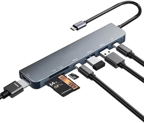 Elevate Your Workflow with the USB C to Dual HDMI Adapter – Ultimate Type C HDMI Splitter for Dual Monitor Setups, Featuring Fast USB 3.0 Hub and 100 W Power Delivery for Mac Book, Dell XPS, HP, Surface & Chromebook – Ideal for Multitasking and Professional Use