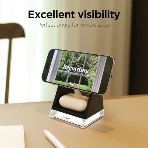 mooas Crystal Lamp 3-in-1 Mag-Safe Wireless Charging Station – Elegant Black Design with Dual-Color Nightlight, Fast Charging for i Phone 12-15 & Galaxy S21-S24, All-in-One Charger for Apple & Galaxy Watches – Enhance Your Space & Stay Powered Up