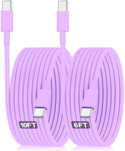 240W USB C Charging Cable for MacBook Pro/Air & for iPhone 16/15 Pro Max, MFi Certified 48V/5A Super Fast Charger Cord 6ft, PD 3.0 Compatible with iPad Pro 12.9/11, Samsung S25/S24(2-Pack) – Enhanced Compatibility and Speed