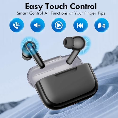 Kurdene Bluetooth 5.3 Wireless Earbuds – Stylish Pink Deep Bass Earphones with 48-Hour Playtime, Sweatproof Design for Active Lifestyles, Crystal-Clear Call Quality, and Ultra-Lightweight Comfort for On-the-Go Audio Excellence