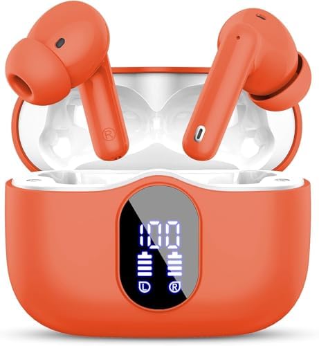 Elevate Your Audio Experience with Rose Gold Wireless Earbuds – Bluetooth 5.4 Connectivity, IP7 Waterproof Protection, and 36-Hour Playtime – Perfect for Active Lifestyles, Sports, and Seamless Communication – Stylish Comfort and Superior Noise-Cancellation for Uninterrupted Listening