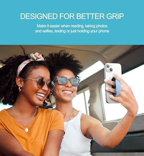 SURITCH 2-in-1 Silicone Phone Grip and Kickstand Holder – Universal Finger Loop Strap for Superior Stability and Comfort, Compatible with i Phone, Samsung, and Most Cases, 3.15″ Black – Premium Drop Protection and Effortless Hands-Free Viewing Solution