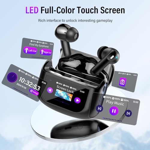 Thunelec Star Sand Purple Wireless Earbuds – Premium Bluetooth 5.4 Headphones with 48-Hour Battery, Advanced ANC/ENC Noise Cancellation, IPX7 Waterproof Protection, Touch Control, and Customizable EQ Modes for Ultimate Sound Experience in Any Environment