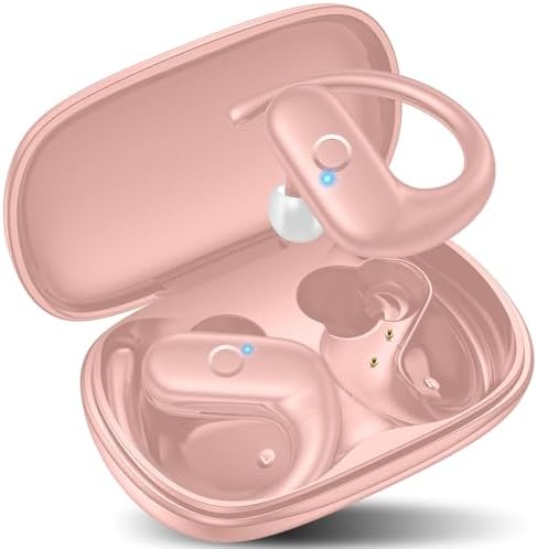 Kurdene Wireless Sport Earbuds – Ultra-Comfortable Bluetooth Headphones with 60 Hours Playtime, Immersive Deep Bass Sound, and Secure Over-Ear Fit for Active Use – Perfect for Running, Workouts, and Business Calls – Lightweight, Sweat-Resistant Design in Sleek Black Finish