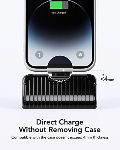 VRURC Mini Portable Charger Duo – Compact 3500 m Ah Power Bank Set with Built-in Cable for i Phone 14/13/12/11/X/8/7/Pro/Max & Air Pods Pro – Lightweight, Sleek Black Design for Effortless On-the-Go Charging & Enhanced Compatibility