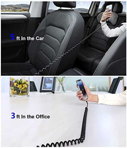 Premium Coiled Lightning Charger Cable for Car – 2-Pack with 3 FT & 5 FT Lengths, MFi Certified Retractable Cord for i Phone 14/13/12/11 Pro Max/XS MAX/XR/XS/8, i Pad & i Pod – Fast Charging & Enhanced Compatibility for Effortless Power on the Road