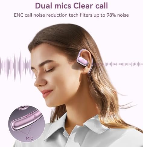 Ultra-Lightweight King Lucky Open Ear True Wireless Earbuds – Bluetooth 5.3 Sports Headphones with 60-Hour Battery Life, Dual Device Connectivity & Exceptional Sound Clarity for Active Lifestyles and Outdoor Adventures
