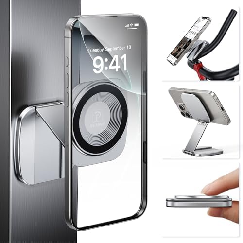 Revolutionary Dual Magnetic Phone Holder for Gym: Ultra-Strong Grip & Foldable Slim Design for i Phone and Samsung – Must-Have Portable Cell Phone Mount for Active Lifestyles, Ideal for Fitness, Office, and Travel – Enhanced Universal Compatibility & Hands-Free Convenience