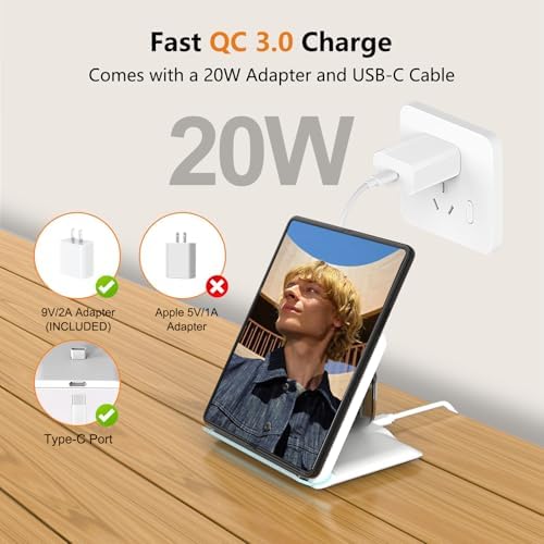 2-in-1 Fast Wireless Charging Station for Samsung Galaxy Z-Fold & Galaxy Buds – 20 W Adapter Included – Sleek Design with 3-Coil Technology for Optimal Efficiency and Enhanced Compatibility
