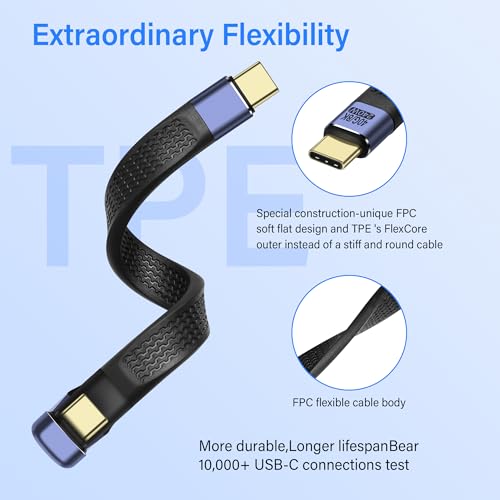 Revolutionize Your Connectivity with the Sin Loon 40 Gbps USB4 Type C Extension Cable – Experience Lightning-Fast 40 Gbps Data Transfers and 240 W Power Delivery – Innovative U-Shaped Flat Design for Effortless Storage and Tangle-Free Use – Superior Durability and Flexibility for Laptops and Mobile Devices – Unlock High-Speed Performance and Elevate Your Productivity Today