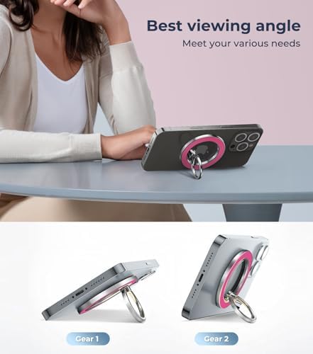 Chic Glitter Magnetic Phone Ring Holder for Mag Safe – Stylish Finger Grip Stand for i Phone, Kindle & Smartphones, Enhanced Stability with Versatile Compatibility for Pop Sockets – Elevate Your Daily Mobile Experience with Glamour and Functionality