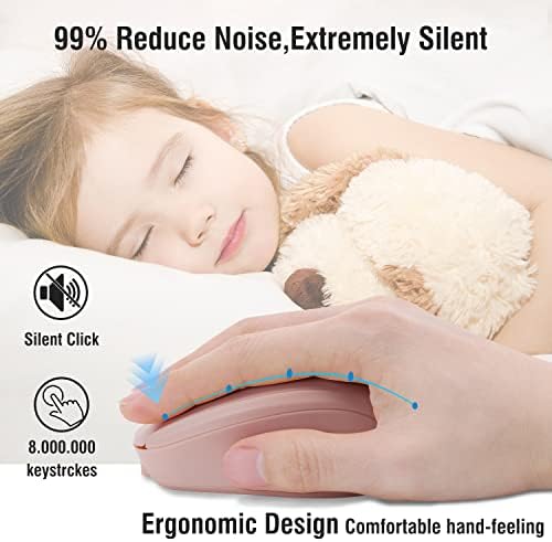 Sleek Silent Rechargeable Wireless Mouse – Ergonomic Light Green Design for Laptop, i Pad, Mac Book, Surface Pro, and More – Perfect for Travel and Everyday Use with Dual Mode Bluetooth Compatibility