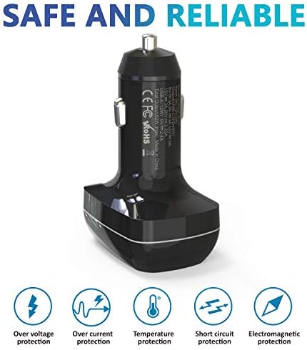 High-Speed USB-C Car Charger for Microsoft Surface Pro & Laptop – Dual Port Multi-Device Charging with 45 W Max Output, Compatible with Surface Book, i Pad, i Phone, Nintendo Switch – Safe and Efficient Power Solution for On-the-Go Users