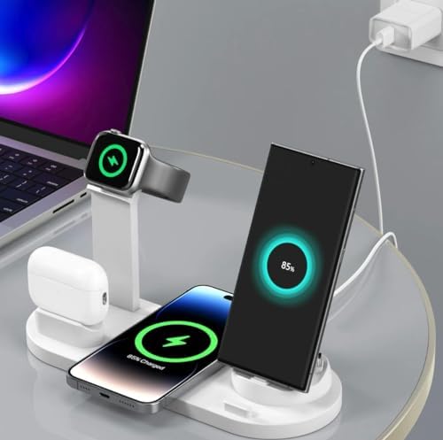 Sleek Multi-Device Wireless Charging Station for Apple & Samsung – Fast Universal Charger Stand with Safety Features for Effortless Power Management, Black – Optimize Your Charging Experience Today