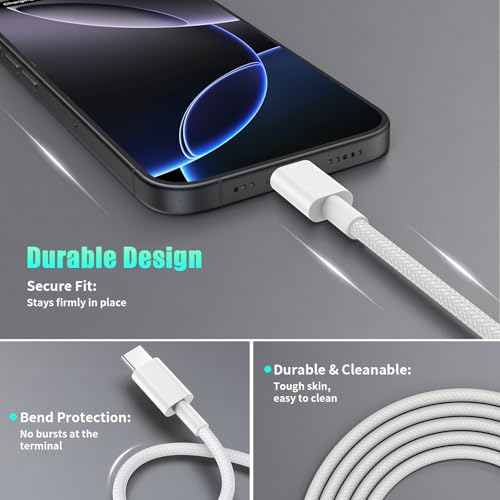 TUMABER 30 W Rapid USB-C Charger & Cable Bundle for i Phone 16/15 Pro Max/Plus & i Pad Pro – Ultra-Fast Power Solutions in 3 ft, 6 ft, or 10 ft Lengths – Engineered for Durability and On-the-Go Efficiency