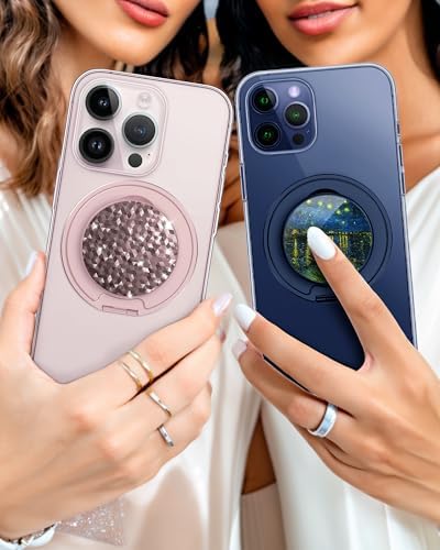 typecase Folding Phone Stand: Foldable Smartphone Holder for Desk – Ultra Thin Adjustable Kickstand – Magnetic Phone Grip Home Desk Accessories Compatible with Phone Tablets – Enhanced Compatibility and Speed