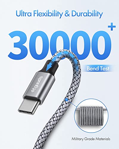 Ultra-Durable 16 ft USB C to USB C Cable – High-Speed PD Charging Cord with Braided Design, Ideal for Samsung Galaxy S21, Pixel, i Pad Pro 2020 & More – Unmatched Length for Ultimate Convenience and Performance