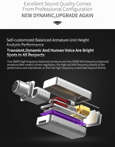Revolutionize Your Audio Journey with keephifi KZ ZS10 Pro IEM Earphones – Featuring 4 Balanced Armature & 1 Dynamic Driver for Superior Sound Clarity, Durable Stainless Steel Design, and Detachable 2-Pin Cable – Striking Purple Finish with Integrated Mic for Effortless Communication – Noise-Isolating In-Ear Headphones for Unmatched Comfort and Versatile Device Compatibility