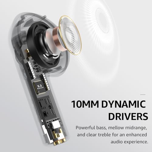TOZO E2 Wireless Earbuds – Unmatched Sound Clarity with 32 Custom EQ Settings, Smart AI Noise Cancellation for Clear Calls, Enduring 30-Hour Battery Life, Next-Gen Bluetooth 5.3 for Rapid Connectivity, Comfort-Focused Ergonomic Design – Ideal for Music Enthusiasts and Professionals on the Move