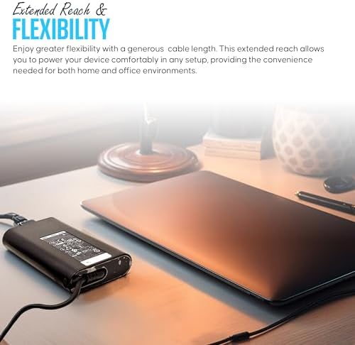 High-Performance 45 W USB-C Dell Laptop Charger – UL Certified Fast Charging Adapter for XPS, Latitude, and Inspiron Models – Exceptional 5 V/20 V 2.25 A Power Delivery with Global Voltage Support – Reliable and Versatile Power Solution for On-the-Go Professionals