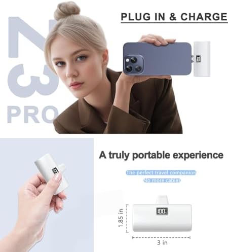 Ultra-Compact 6000 m Ah Power Bank for i Phone 15 Series & Android Devices – Fast 20 W USB-C Portable Charger for On-the-Go Power Solutions – Sleek Mini Battery Pack for i Phone 15 Pro/15 Plus/15 Pro Max/Samsung/Huawei – Reliable Charging Anytime, Anywhere