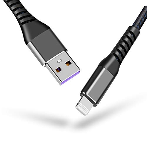 MFi Certified 16 ft Lightning Cable – 2 Pack Extra Long i Phone Charger for Ultimate Charging Flexibility, Fast Data Transfer, Durable Braided Design, Compatible with i Phone 12/11/11 Pro/11 Max/X/XS/XR/XS Max/8/7/6/5 S/SE and i Pad Mini/Air – Enhanced Performance in Blue