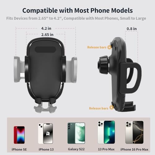 Linskip Dashboard Universal Phone Mount for 2021-2025 Ford Bronco Raptor & Bronco – Effortless Vertical & Horizontal Rotation, One-Hand Operation, Premium Smartphone Holder for Enhanced Driving Safety & Convenience, Ideal for 2/4 Door Models, Elevate Your Interior Experience with Stylish Functionality