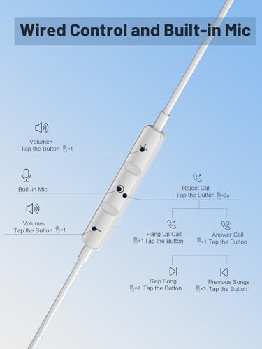 Elevate Your Audio Experience with LCdaymini USB C Earbuds – Premium Wired Headphones for i Phone 16, i Phone 15 Pro Max, Samsung Galaxy S25/S24/S23 Ultra & Google Pixel 9/8 – Immerse in High-Fidelity Sound, Enjoy Effortless Call Management with In-Line Microphone, Convenient Volume Control, and Ultra-Lightweight Design for All-Day Listening Comfort