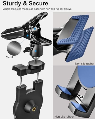 Premium Metal Sun Visor Smartphone Holder – Versatile 360-Degree Rotating Clamp for Seamless Access – Compatible with i Phone 16, 15, 14, 13, 12 & Android Devices – Quick Tool-Free Installation for Safe, Hands-Free Driving Experience