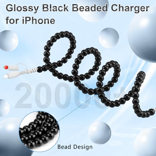 Coolden 2 in 1 USB C Charging Cable – 3.3 ft Multi-Device Fast Charger for i Phone 16/15/14 Pro Max & Galaxy S25/S24/S23 Ultra – Durable Black Beaded Cord for Seamless Data Transfer & Enhanced Compatibility – Ideal for On-the-Go Charging