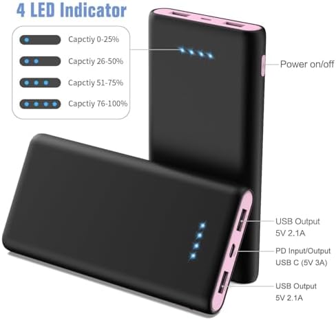 High-Capacity 25,800 m Ah Portable Charger Power Bank – Fast USB C Charging with Intelligent Smart IC, 3 USB Ports for Multi-Device Support – Ideal for i Phone 16/15/14, Galaxy, & Android – Reliable Power On-the-Go