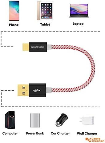 Compact USB C Cable Duo – 0.5 FT Braided Fast Charging Cables for Seamless Data Transfer | 3 A Power & 480 Mbps Speed | Ultimate Compatibility for Mac Book Air, Galaxy S22 Ultra, Stylus Pen, and More | Durable Design | Ideal for On-the-Go Connectivity