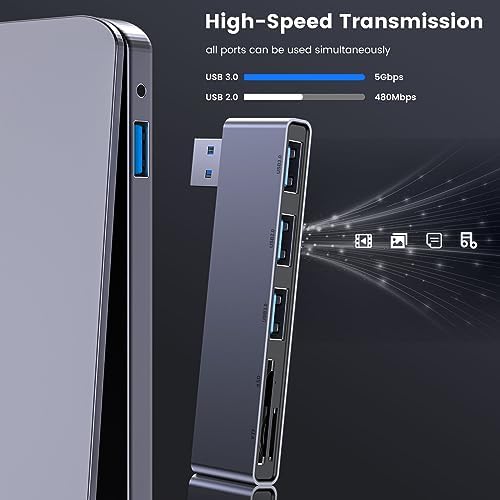 Enhance Your Digital Workspace with Fidioto USB Hub 2 Pack – Versatile 4-Port Adapter for Laptops & Macs, Featuring 1 Ultra-Fast USB 3.0 Port and 3 USB 2.0 Ports for Effortless Device Connectivity and Data Transfer, Ideal for Busy Professionals and Students on the Move