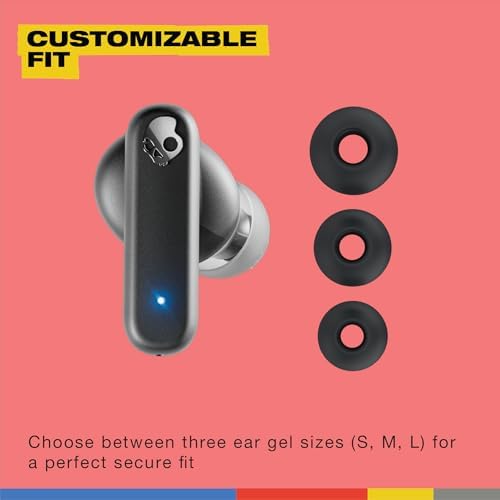 Skullcandy Smokin’ Buds Wireless Earbuds – Premium Bluetooth Headphones with Enhanced Noise Isolation, 20-Hour Playtime, IPX4 Sweat-Resistant Design – Ideal for Fitness Enthusiasts and Seamless Hands-Free Communication on i Phone & Android Devices