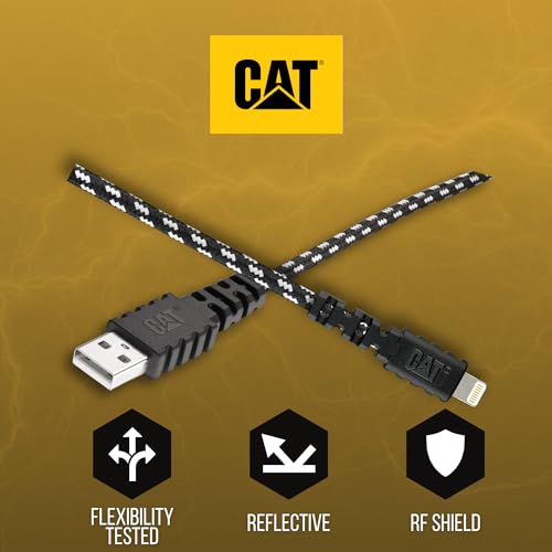Ultra-Durable 10 ft CAT Lightning Charger Cable for i Phone & i Pad – Apple MFi Certified Fast Charging USB A Male to Male Connection – Enhanced Flexibility & Reliability for Everyday Use