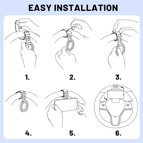 Revolutionary Magnetic Phone Holder for Car – Multi-Functional Steering Wheel Mount with Robust Magnet for Secure Hands-Free Navigation – Adjustable Strap Perfect for Gym, Stroller, and Shopping Cart – Seamlessly Compatible with Mag Safe & Universal Smartphones – Unmatched Convenience and Safety for Your Active Lifestyle