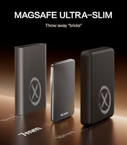 Ultra-Slim Magnetic Power Bank for i Phone – 5000 m Ah Fast Charging Wireless Charger, Lightweight Alloy Design, Sleek Aluminum Finish with Advanced Heat Management, Perfect for i Phone 16/15 Pro Max/14/13/12 – Stay Powered Anywhere, Anytime